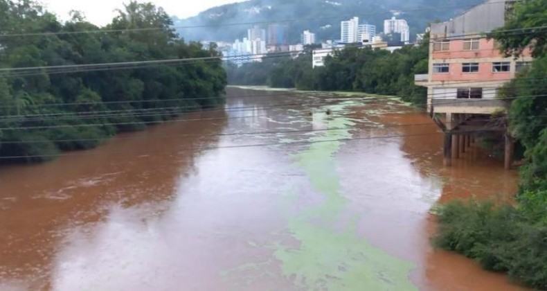 Água de rio no Oeste de Santa Catarina aparece com coloração verde
