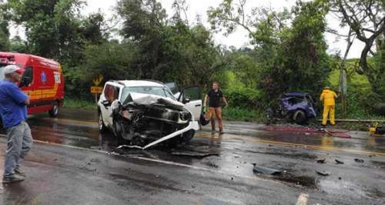 Motorista morre em colisão frontal na BR-282 no Oeste