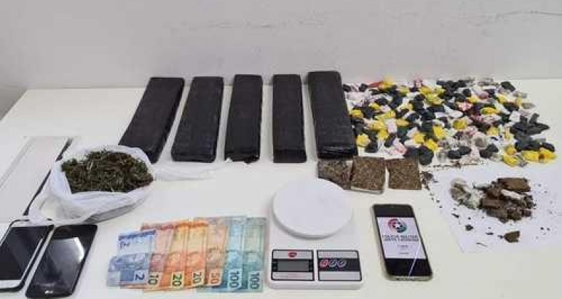 Jovem é preso com quase 5 kg de maconha em bairro de Xaxim