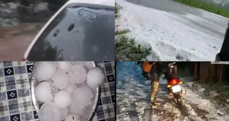 Granizo destrói telhados, carros e lavouras no Extremo-Oeste de SC