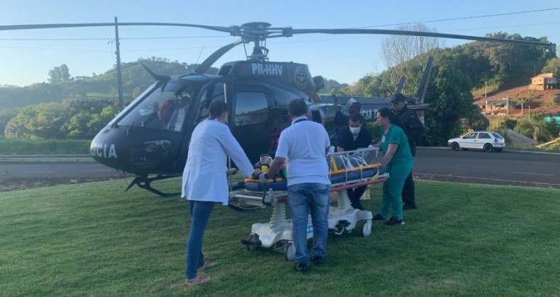 Homem é transferido pelo Saer após acidente com trator em Sul Brasil