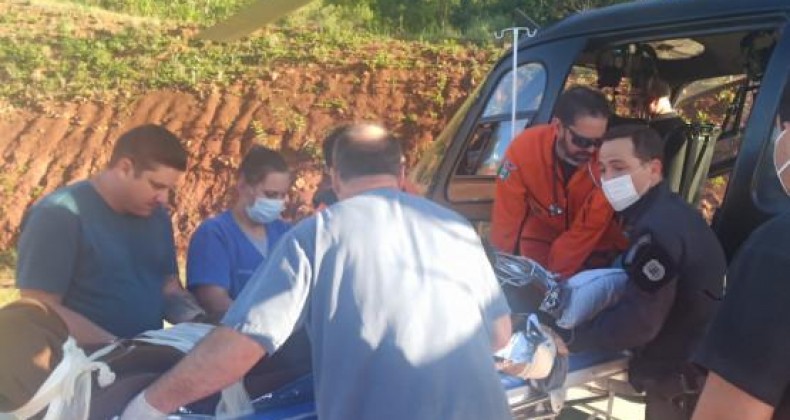 Homem é encaminhado a hospital de Chapecó após explosão de dinamite
