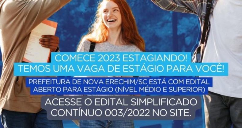 Nova Erechim abre vaga para Estagiários na Educação