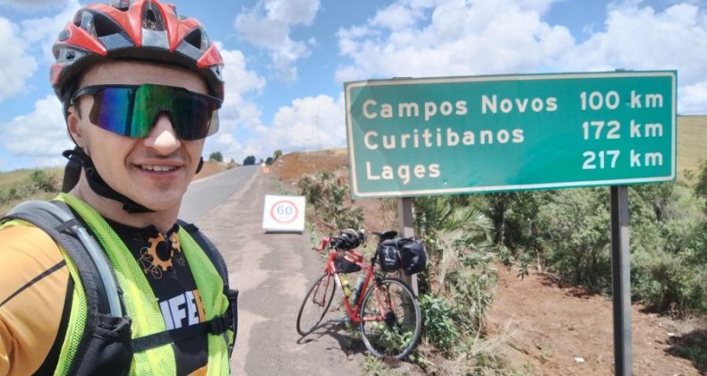 “Eu gosto de me desafiar”, diz pinhalense que percorreu mais de 1.200 km de bicicleta