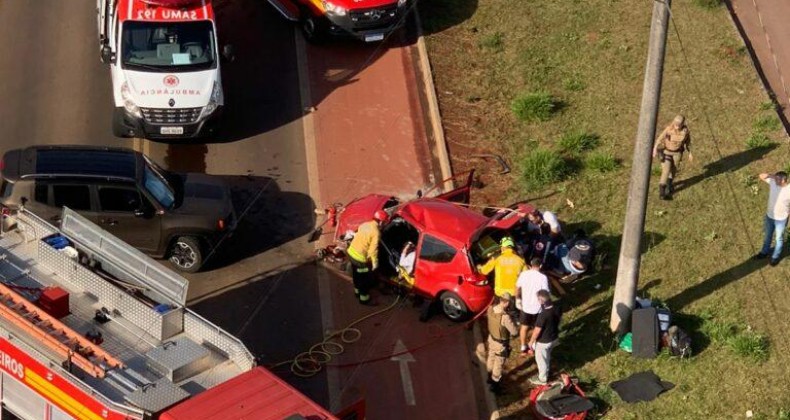 Seis pessoas se envolvem em grave acidente em Chapecó
